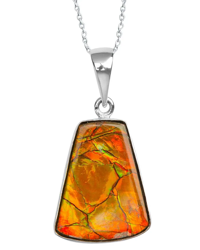 YoTreasure Necklaces 10 Ct Ammolite 925 Sterling Silver Necklace Pendant Jewelry YoTreasure Necklaces 10 Ct Ammolite 925 Sterling Silver Necklace Pendant Jewelry