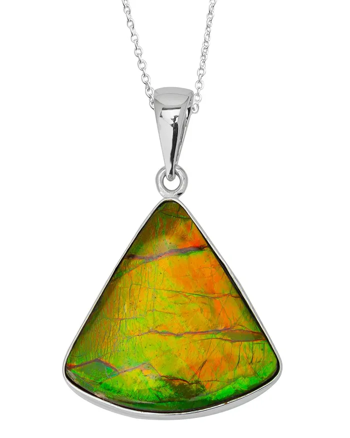 YoTreasure Necklaces 1675 Ct Ammolite 925 Sterling Silver Necklace Pendant Jewelry YoTreasure Necklaces 1675 Ct Ammolite 925 Sterling Silver Necklace Pendant Jewelry