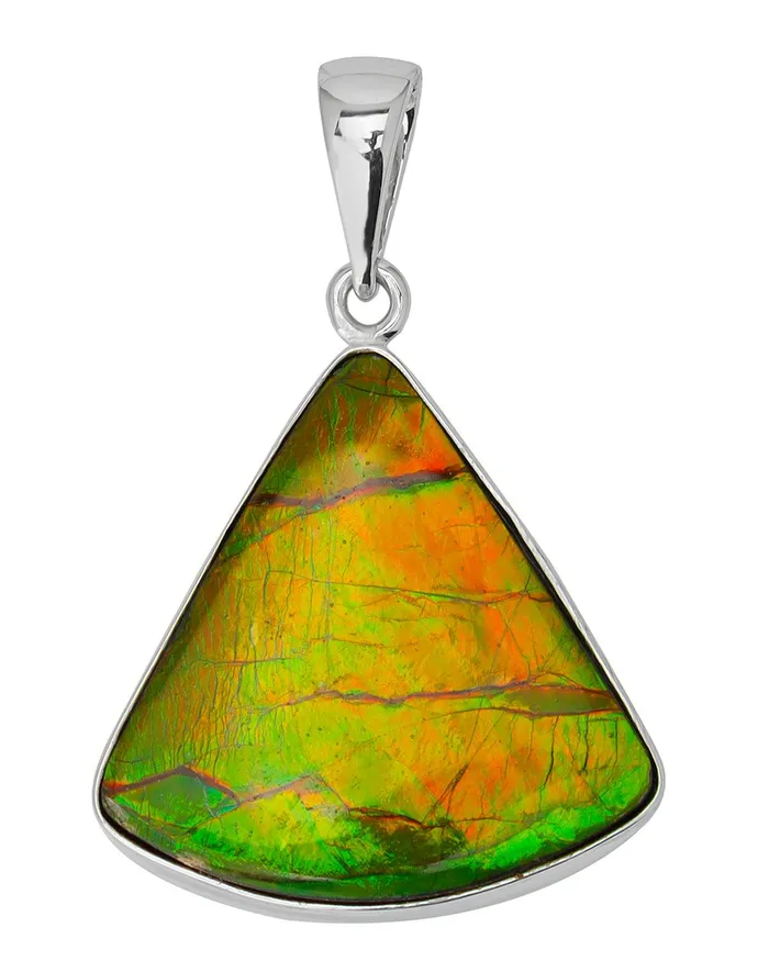 YoTreasure Necklaces 1675 Ct Ammolite 925 Sterling Silver Necklace Pendant Jewelry