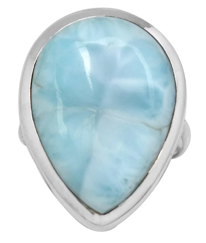YoTreasure Necklaces Natural Larimar 925 Sterling Silver Rings Silver Jewelry YoTreasure Necklaces Natural Larimar 925 Sterling Silver Rings Silver Jewelry