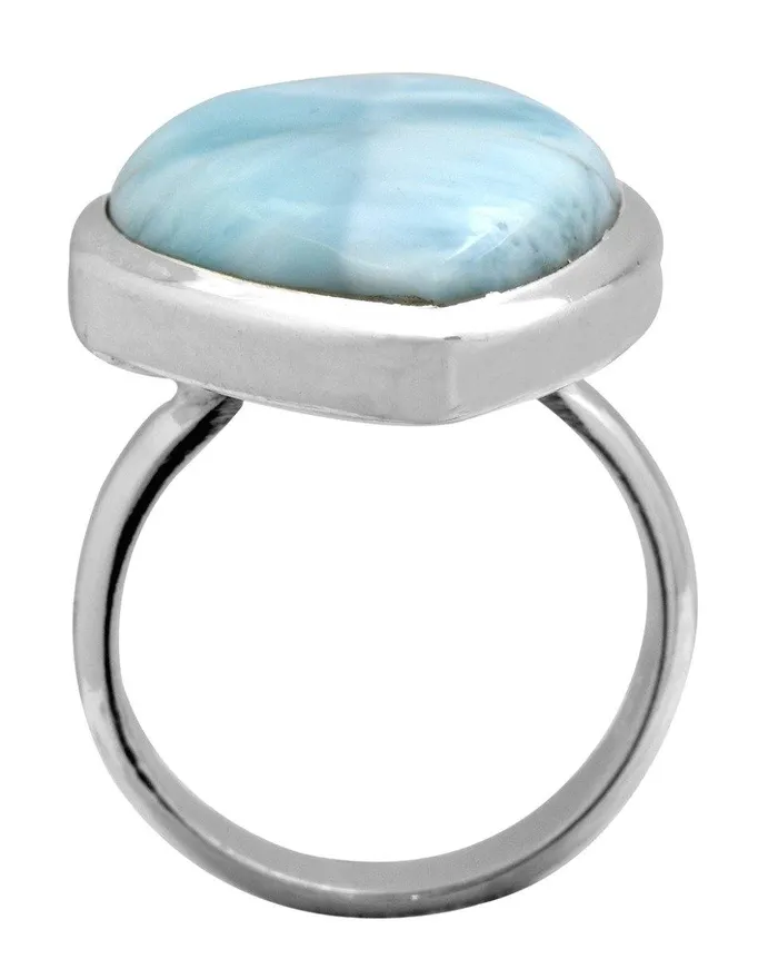 YoTreasure Necklaces Natural Larimar 925 Sterling Silver Rings Silver Jewelry YoTreasure Necklaces Natural Larimar 925 Sterling Silver Rings Silver Jewelry
