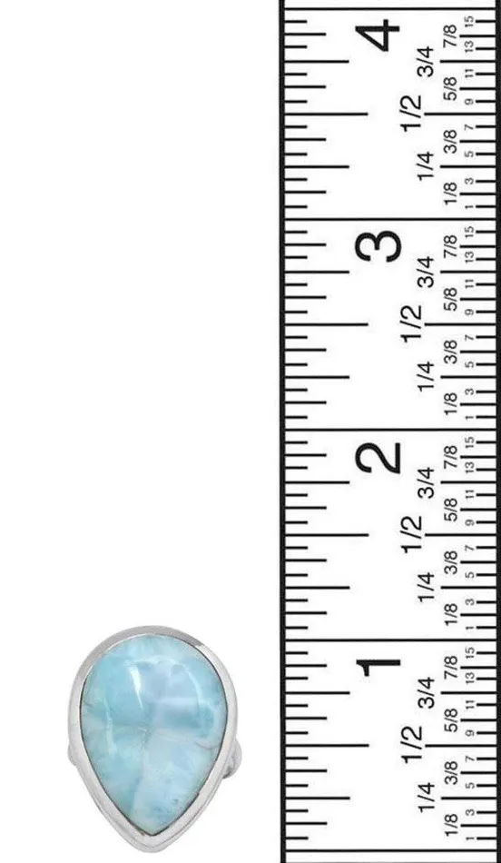 YoTreasure Necklaces Natural Larimar 925 Sterling Silver Rings Silver Jewelry YoTreasure Necklaces Natural Larimar 925 Sterling Silver Rings Silver Jewelry