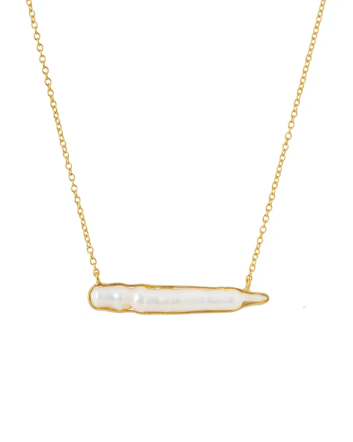 YoTreasure Necklaces Pearl Necklace Gold Plated Over 925 Silver Long Chain Jewelry YoTreasure Necklaces Pearl Necklace Gold Plated Over 925 Silver Long Chain Jewelry