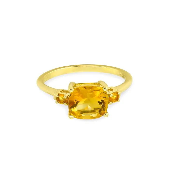 YoTreasure Rings 215 Ct Citrine Solid 14k Yellow Gold Ring Jewelry