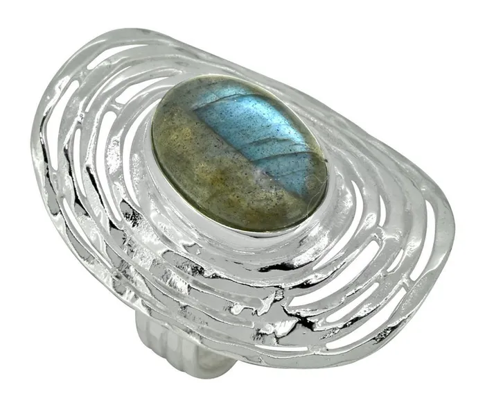 YoTreasure Rings Labradorite Solid 925 Sterling Silver Designer Ring Jewelry YoTreasure Rings Labradorite Solid 925 Sterling Silver Designer Ring Jewelry