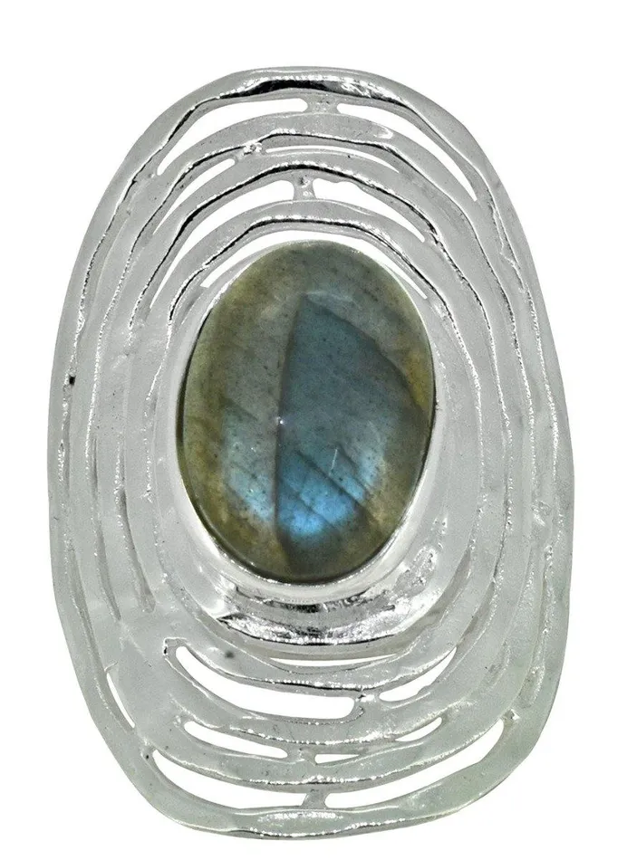 YoTreasure Rings Labradorite Solid 925 Sterling Silver Designer Ring Jewelry